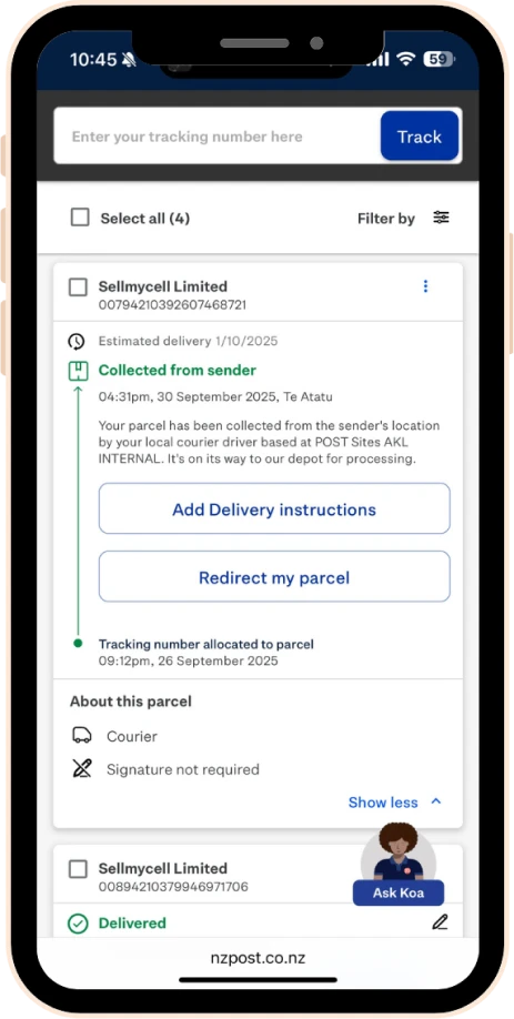 Shipping Tracking Phone
